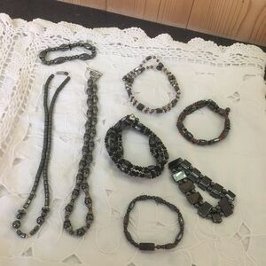 Elegant Black Magnetic Beaded Jewelry Set